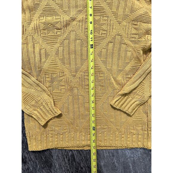 Vintage Red Camel Sweater Medium Yellow Geometric Knit Ramie Cotton Hong Kong - Picture 4 of 6